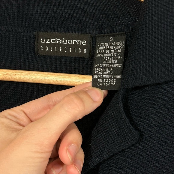 90’s Hong Kong merino Liz Claiborne Collection Cardigan Blazer (Women’s S) - Picture 5 of 5